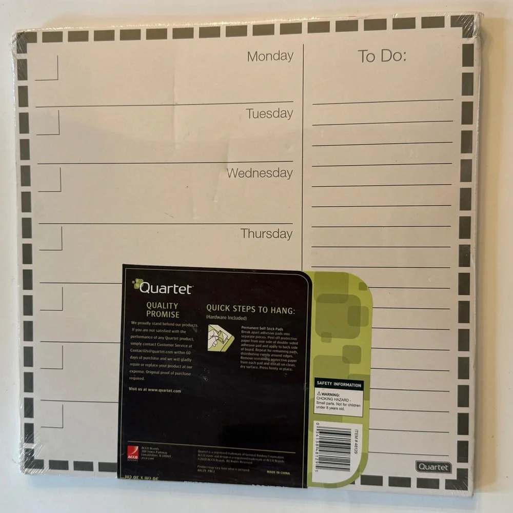 Quartet 12” x 12” Double Sided Dry-Erase Board